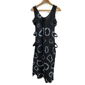 Jen's Pirate Booty Cotton Gauze Cover Up Womens M/L Black Sleeveless Midi